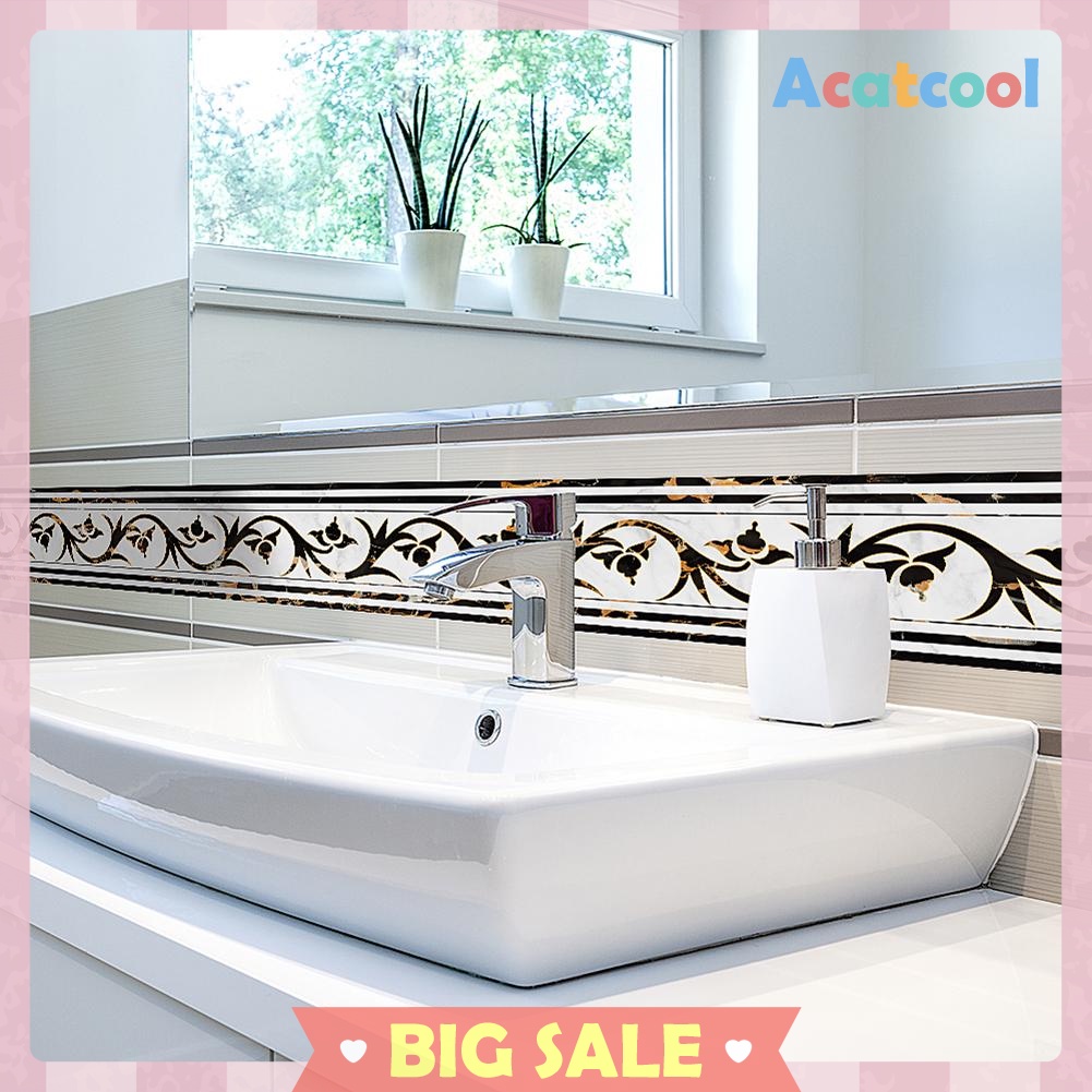 Waterproof Baseboard Kitchen Self-Adhesive Waist Skirting Line Wall Sticker