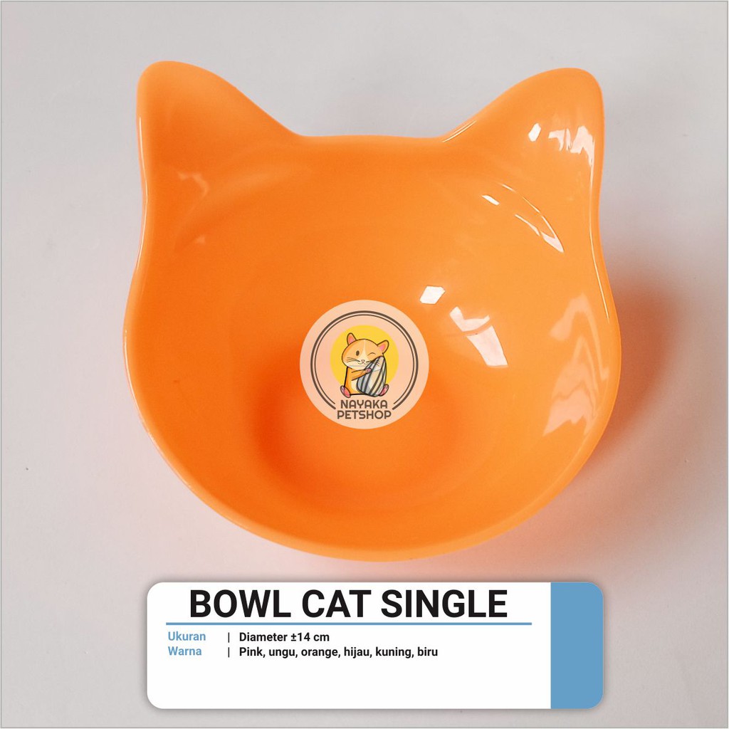 Bowl Cat Single Piring Tempat Wadah Makan Minum Hewan Kucing Kelinci Marmut Guinea Pig Musang