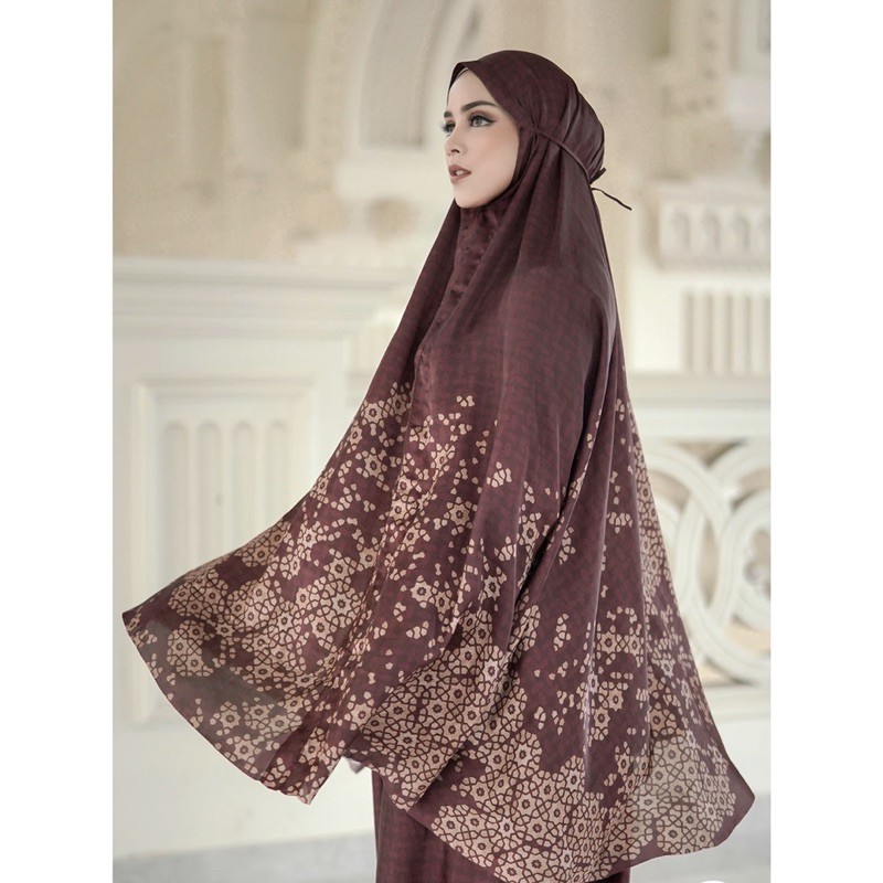 buttonscarves Robe Mukena Haramain marun maroon