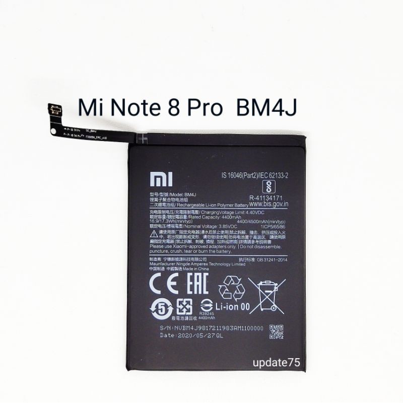 Baterai Xiaomi Redmi Note 8 Pro Mi Note 8 Pro BM4J Original