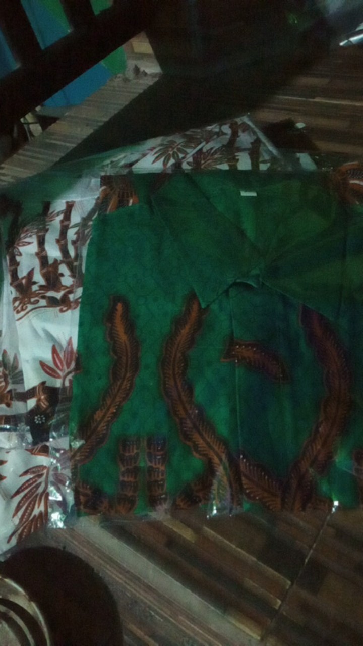 Batik Couple Keluarga Sania Ruffle Ori Ndoro Jowi Dnt Motif Tatantula Hijau