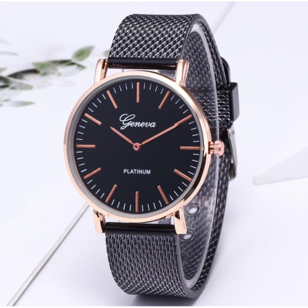 PA ✅COD GENEVA Jam Tangan Wanita Pria Analog Fashion Casual Women Wrist Quartz Watch rubber GN041