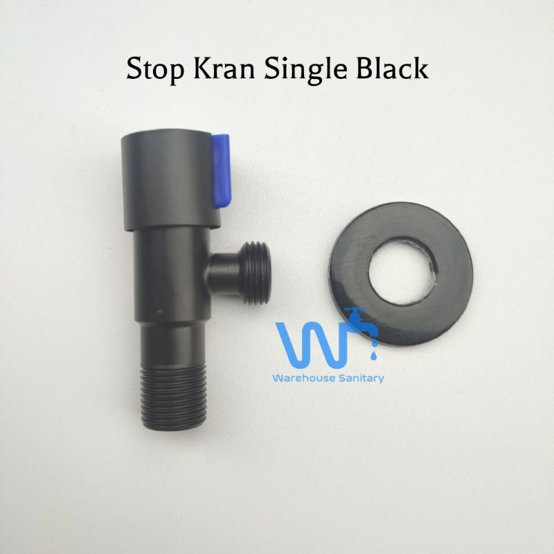 Stop Kran Single Hitam Stainless Murah / Stop Kran Shower Kloset