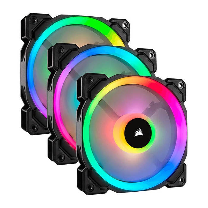 LL120 RGB 120mm Dual Light Loop RGB LED PWM Fan 3 Fan Pack