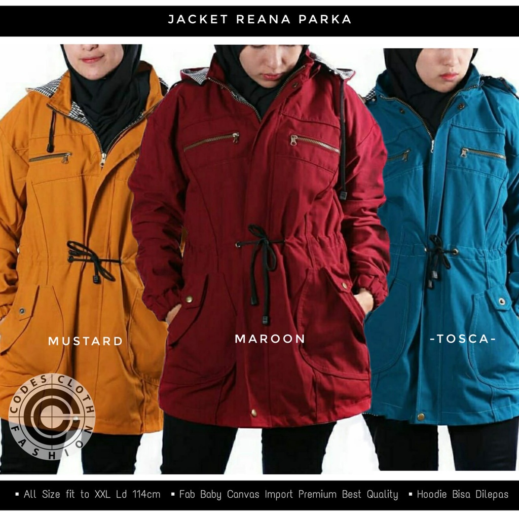 Jaket Wanita Parka Wanita Premium Jumbo Jaket Canvas OOTD