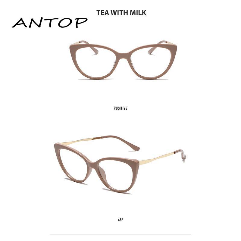 Kacamata Photocromic Kacamata Cat Eye Anti Radiasi Bahan Metal Untuk Wanita Gaya Retro ANTOP