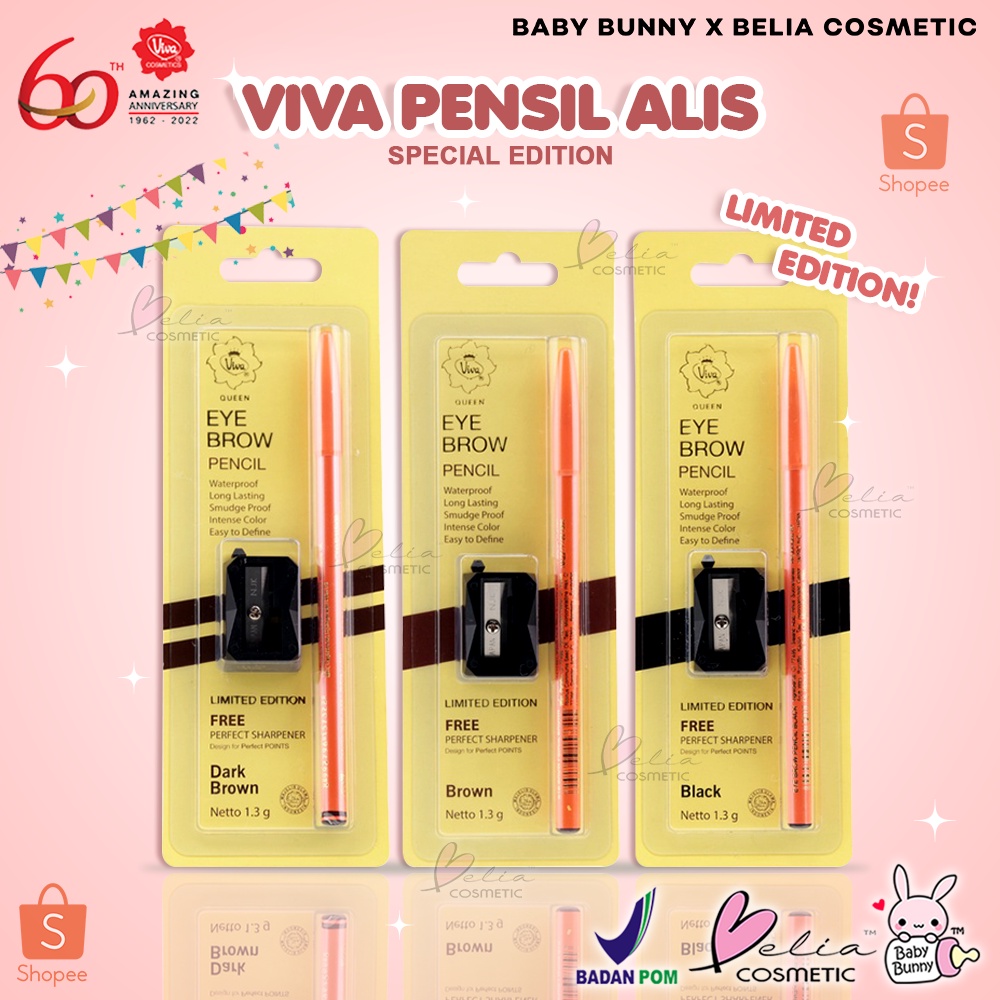 ❤ BELIA ❤ 100% ORIGINAL Pensil Pencil Alis VIVA Queen 1.3 gram BPOM | BABY BUNNY