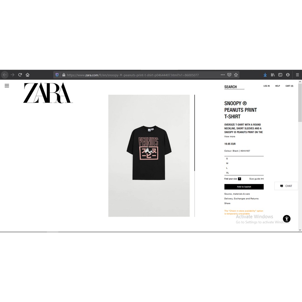 ZARA Snoopy ® Peanuts Raised T-Shirt