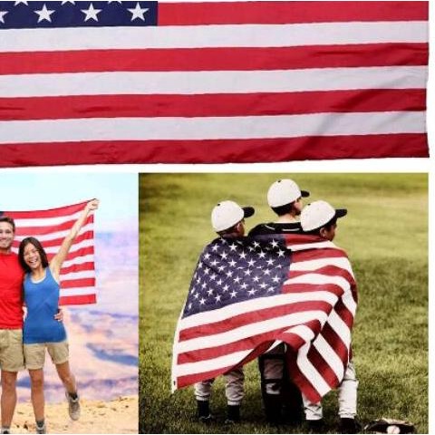 Bendera Flag Amerika Serikat USA Polyester 150x90cm Sablon 2 sisi Import China Tiongkok Double Side 