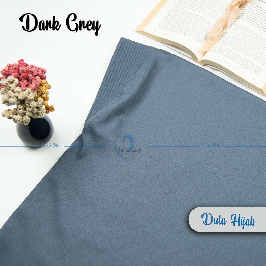 Jilbab instan / Hijab bergo maryam SIMPLE PAD JUMBO L murah (TANPA TALI)-Dark Grey