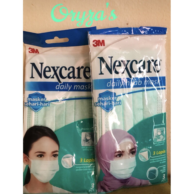 Jual Nexcare Daily Mask 3 Masker 3 PLY/ Masker Fit U Hijab/ Masker Fit ...