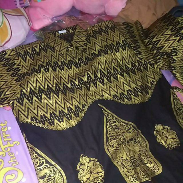 Kemeja Batik Pria Lengan Panjang Baju Kerja Kantor Murah Berkualitas Motif Ukel Lawasan Abu