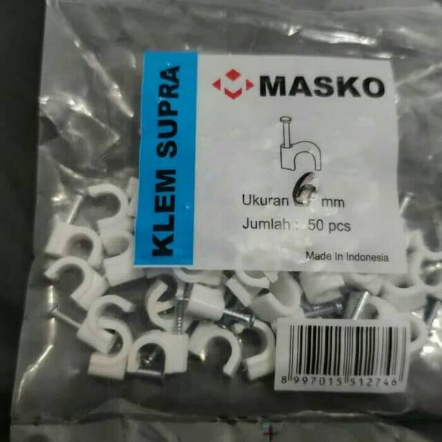 Klem Kabel + Paku Beton 6mm MASKO