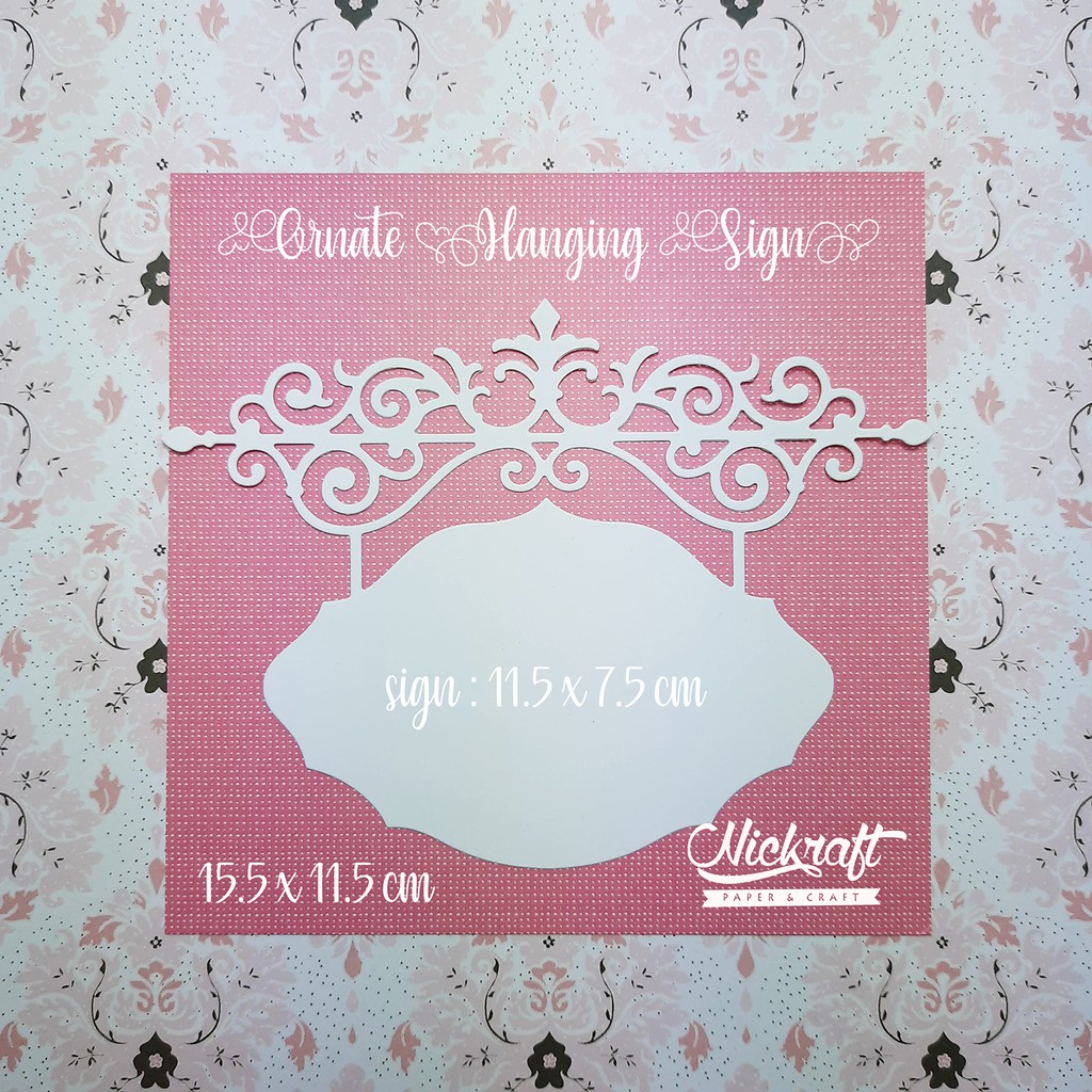 

ORNATE HANGING SIGN - BAHAN SCRAPBOOK LABEL OVAL PAPAN NAMA TANDA GANTUNG