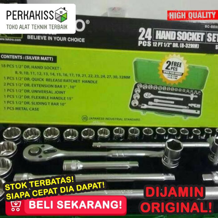 Kunci Sok Tekiro 24 Pcs Box Metal Box Besi K360