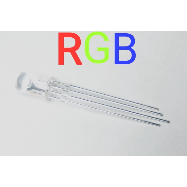 [DSP-0081] LED RGB RED GREEN BLUE 4D 4 PIN 5MM CLEAR COMMON CATHODE SUPER BRIGHT 3 COLOR WARNA