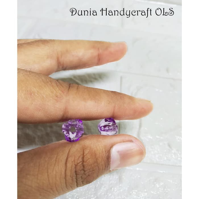 DIY Mote Rose Bening Ungu 8 mm Bahan Kerajinan Tangan Anting Bros