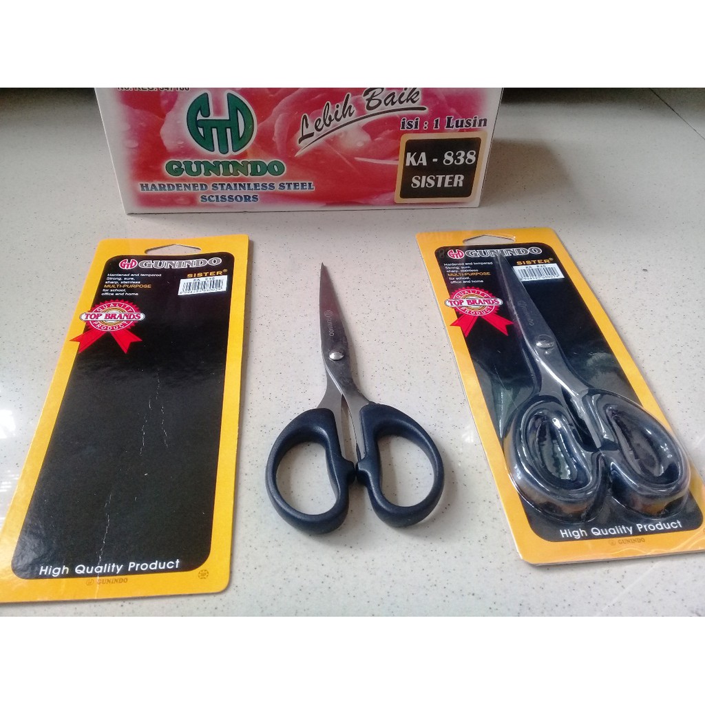 

Gunting Tanggung Hardened Stainless Steel Scissors Gunindo KA-838