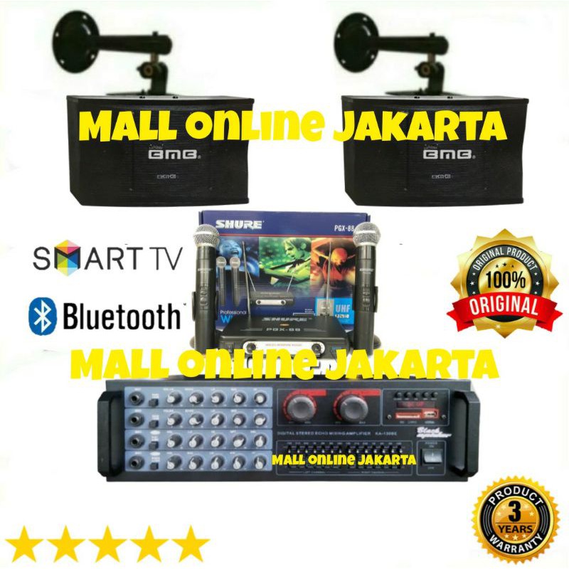 Paket karaoke speaker bmb 12 inch original bluetooth audio sound system rumah indoor blackspider