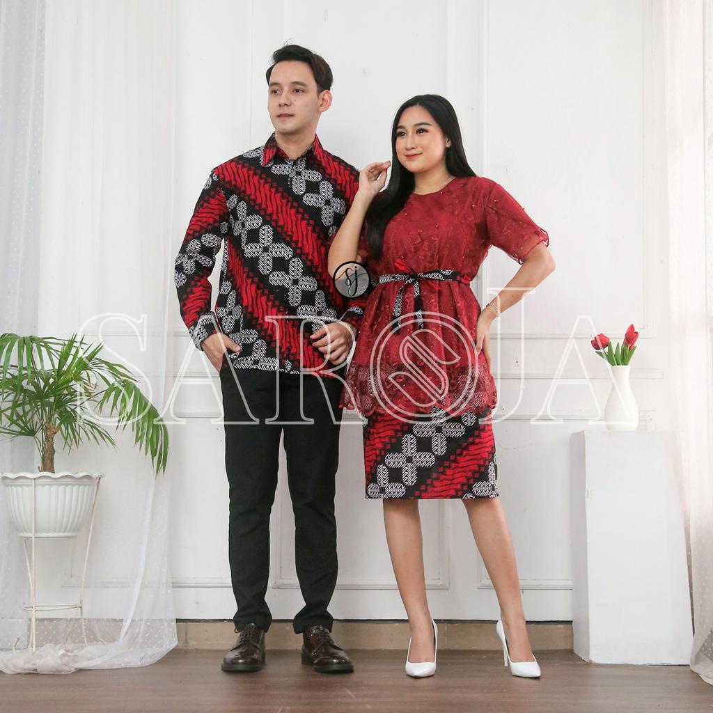 SAROJA | Couple Keluarga Family Set Rnb Brukat Eelina | Couple Baju Natal Mewah |Dress Natal Wanita Kekinian | Baju Natal Couple Keluarga Ayah Ibu Anak | Baju Natal Couple Pasangan | Baju Natal Anak Perempuan | Baju Natal Keluarga