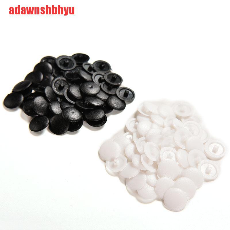 50/200x Penutup Sekrup Bahan Plastik Warna Hitam Putih