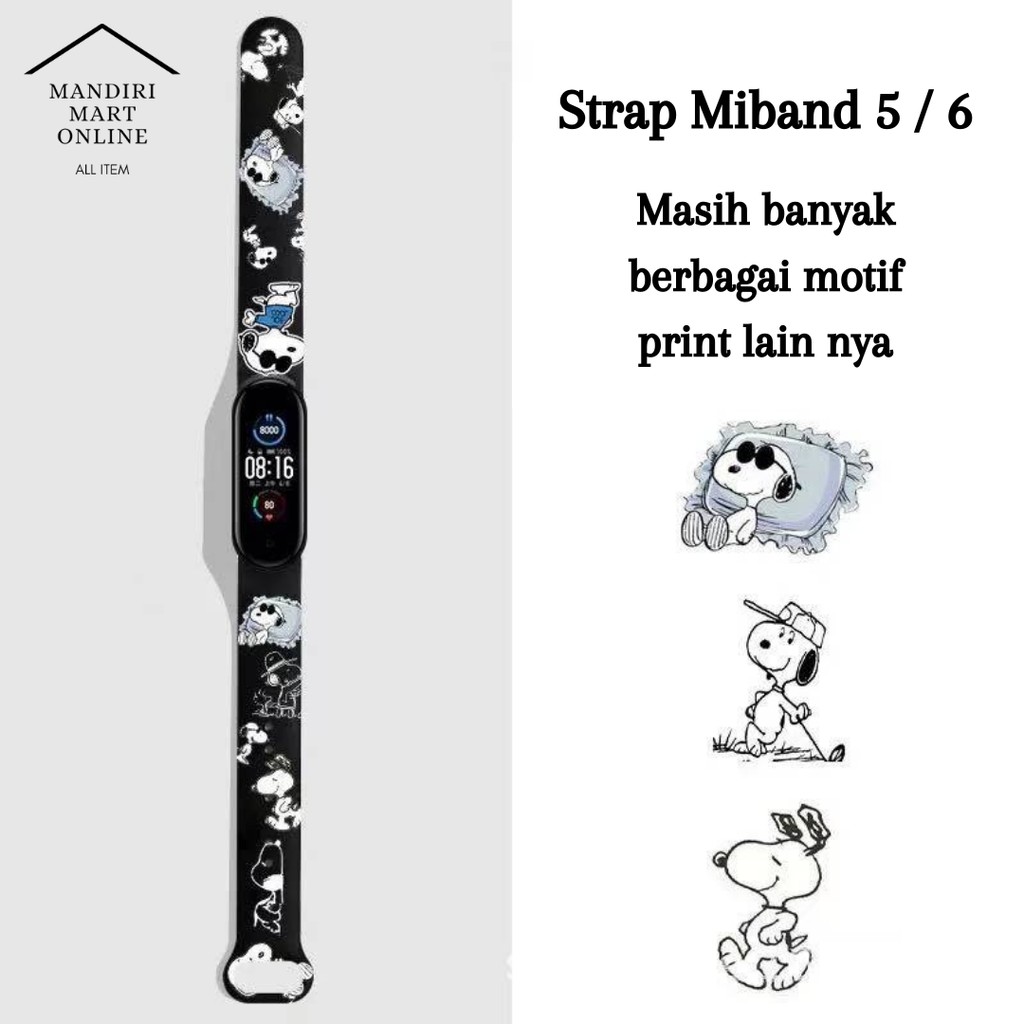 Strap MiBand 5 / 6 Strap Silicone Tali Pengganti Xiaomi Mi Band 5 / 6 Motif Kartun