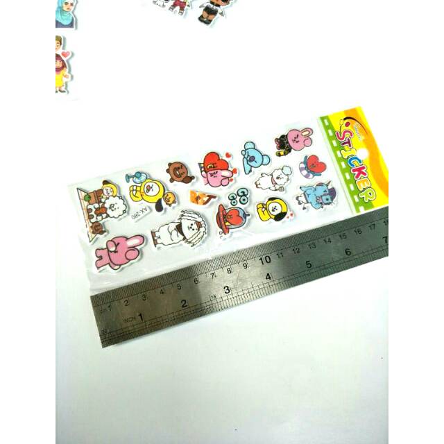 Stiker Timbul 16x6 cm Karakter Lucu Gambar Random Stickers Murah Banget