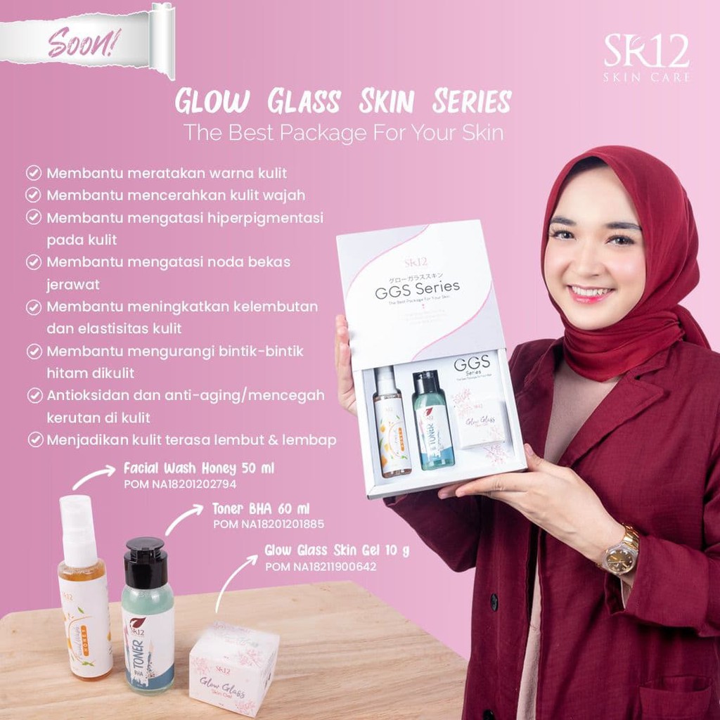 SR12 HERBAL SKINCARE GLOW GLASS SKIN SERIES / PAKET GLOWING BPOM / MENCERAHKAN &amp; MENGHILANGKAN FLEK HITAM