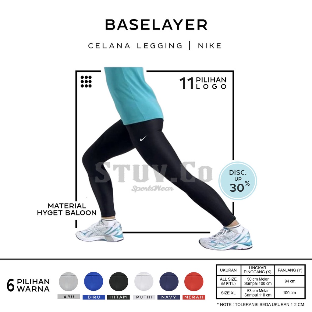 CELANA PANJANG BASELAYER LONGPANTS OLAHRAGA TRAINING GYM KIPER FUTSAL JOGGING BADMINTON VOLI