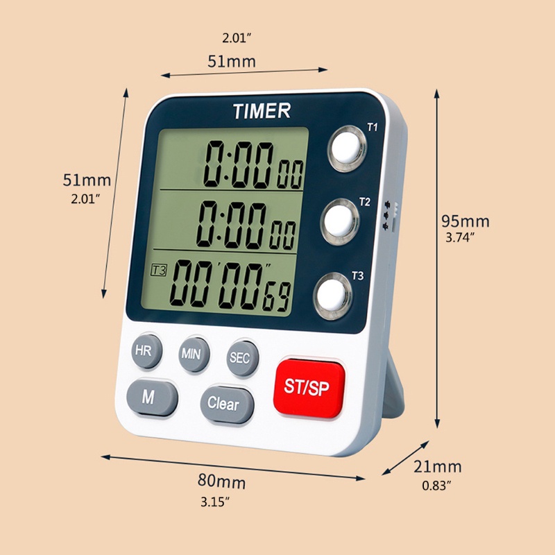 Mary Timer Digital Dengan Layar Besar + Volume Bisa Disesuaikan Untuk Dapur