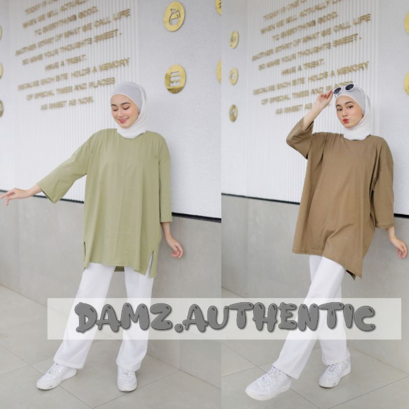 Kaos Oversize Cewek&Cowok bisa pake Ld 130.. Jumbo bigsizee Polos (Greenta dan Dark olive)