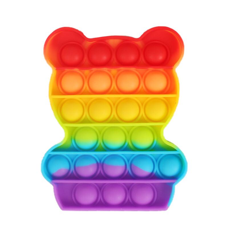 Edufuntoys - PUSH BUBBLE fidged/ pop it rainbow gobang/ pop it pelangi/ pop it among us/ bubble toys/ popit-rainbow bear