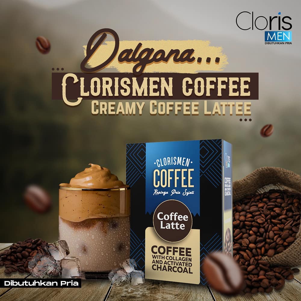 Cloriamen Coffee Coffe Latte Kopi Pria Sejati With Collagen And Activated Charcoal Menyehatkan Kulit Dari Dalam Bpom Original 100%-7