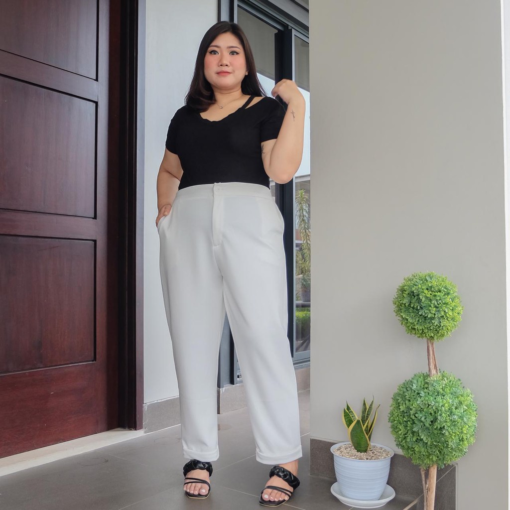 Bigwell Celana Long Kulot SLETING JUMBO ALLSIZE BIGSIZE STANDAR Scuba Pants PREMIUM