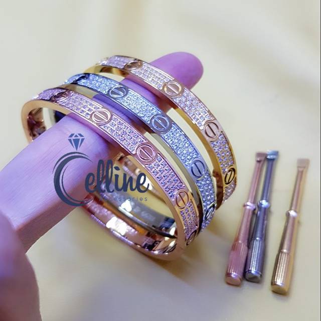 gelang Titanium asli/cartie* diamond/titanium asli