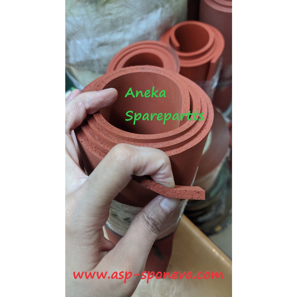 Sponge silicone merah karet press tahan panas spon silikon 5mm