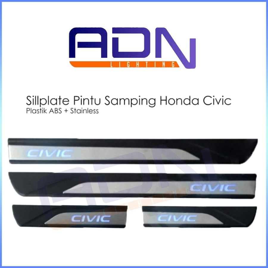 SILLPLATE SILL SAMPING HONDA CIVIC  Nyala LAMPU BIRU LED ADN