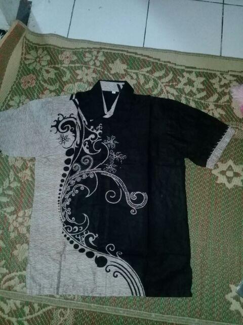 Risna Batik Hrb26 Kenongo Kemeja Hem Pendek Padi Pekalongan M L Xl Murah Keren Batik Pria Wajik Biru