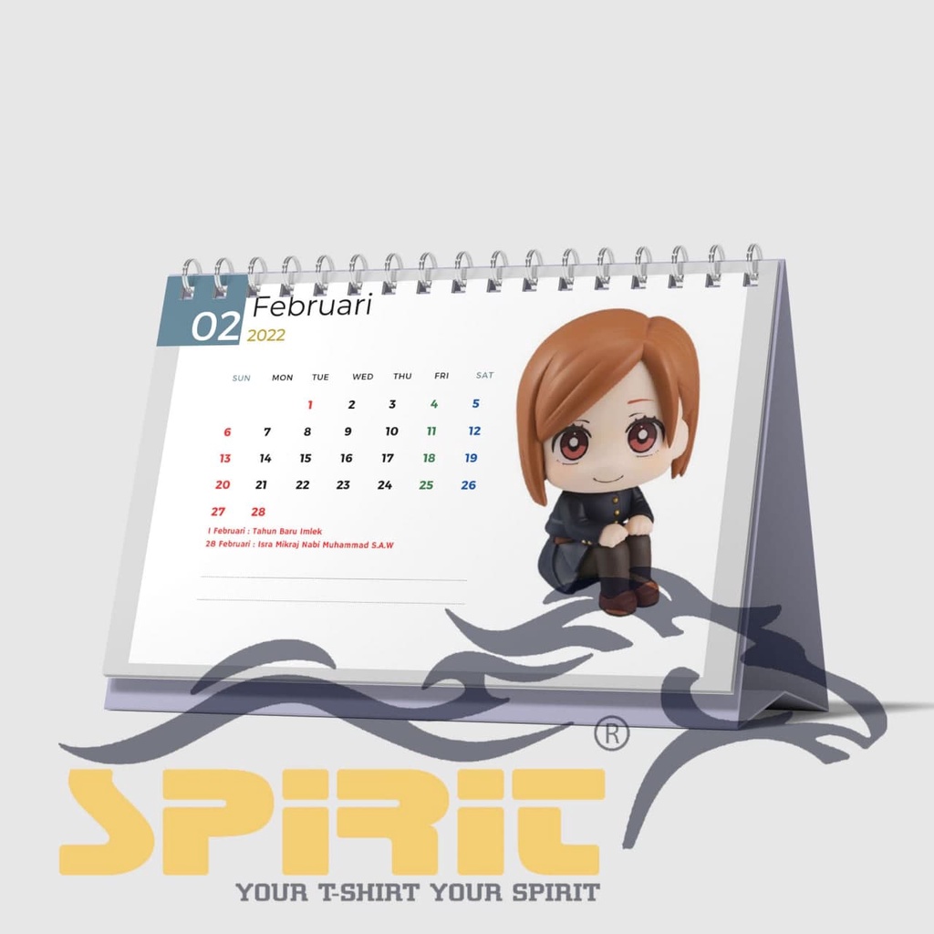 

kalender duduk 2022 jujutsu kaisen sesuai gambar terbaru premium