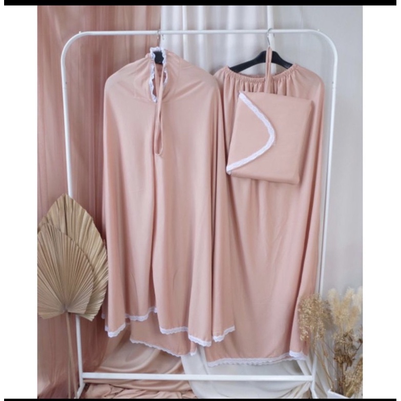 mukena jumbo hyget amplop polos renda premium by dn collection001