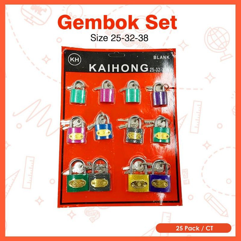 Gembok Kaihong ukuran 25mm,32mm dan 38mm