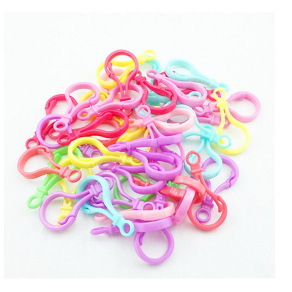 100pcs gantungan kunci plastik lobster hook keychain