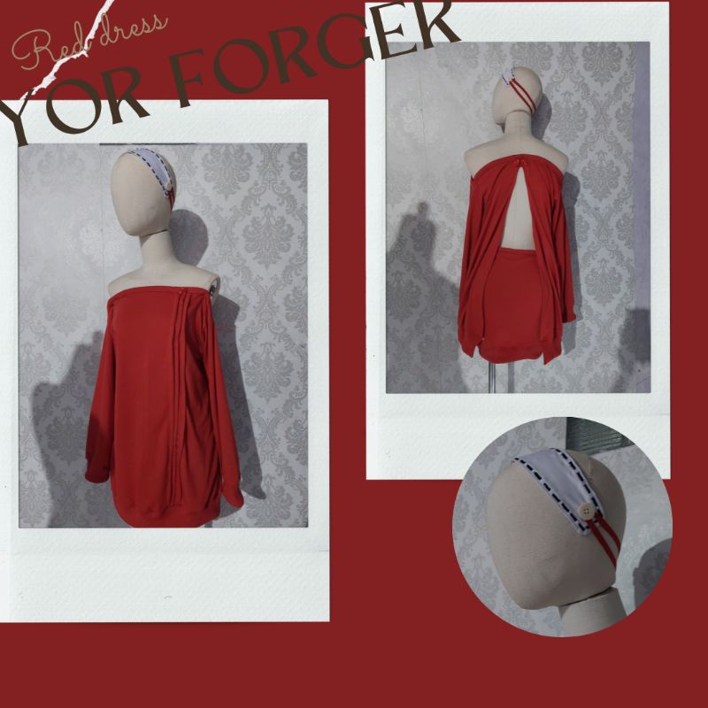 [SPY X FAMILY] YOR FORGER Red Dress sweater cosplay
