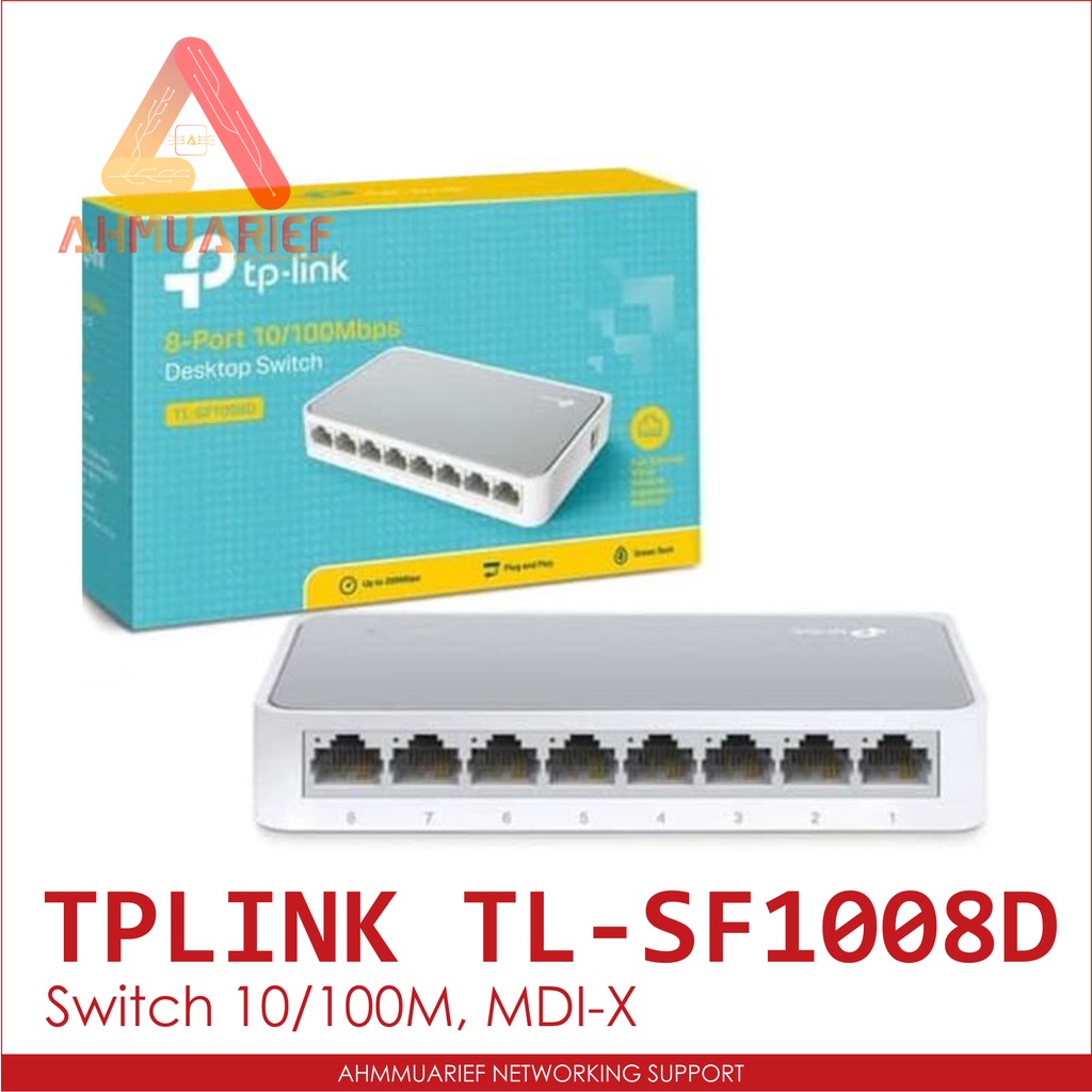 TP-LINK TL-SF1008D Switch Hub 8 Port Ethernet Unmanaged Desktop Switch Internet 10/100Mbps