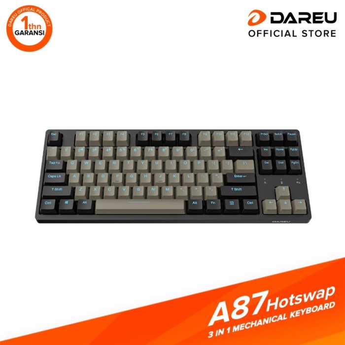 Dareu A87 Black Gray Hotswap Wireless RGB Mechanical Keyboard Gaming