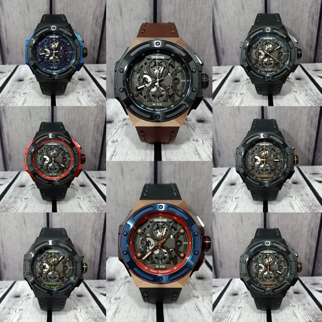 Jam Tangan Pria Expedition E6818 E 6818 Garansi Resmi Kulit