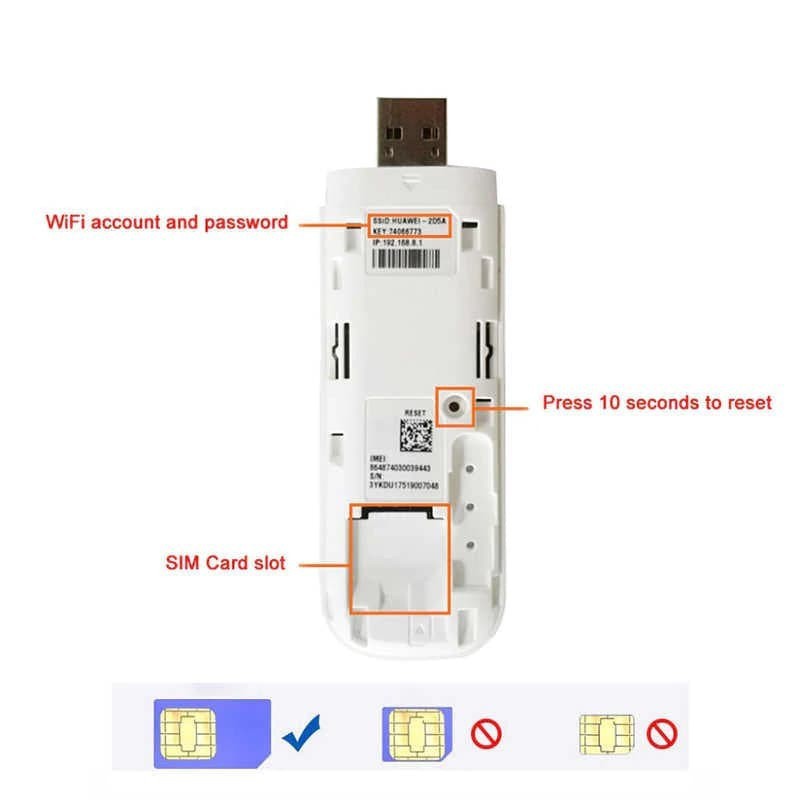 Modem USB Wifi Huawei E8372 4G LTE Wingle 150Mbps SUPPORT MIKROTIK - NO SLOT ANTENA