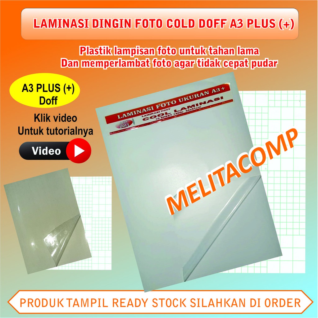 

Plastik laminasi kertas foto doff A3+ ukuran 340 x 510mm 140gram isi 10 lembar