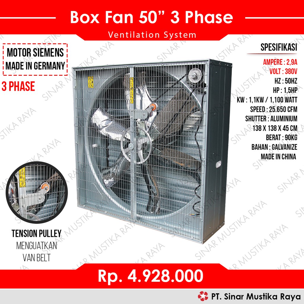 Kipas Box Fan 50 3 Phase Motor Siemens Alat Ternak Ayam Unggas Peralatan Peternakan Ayam Shopee Indonesia