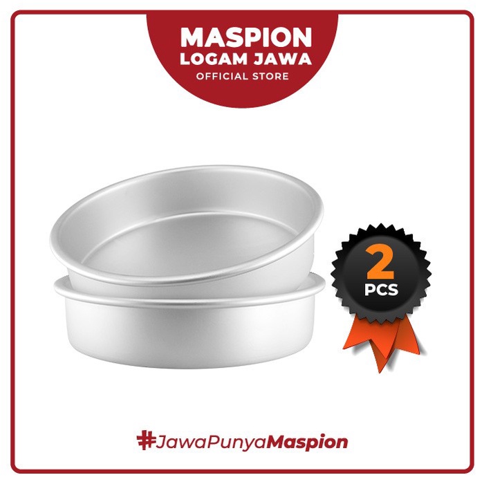 Maspion 8″ Round Pan Anodize Set 2 Pcs - Cetakan Kue Aluminium